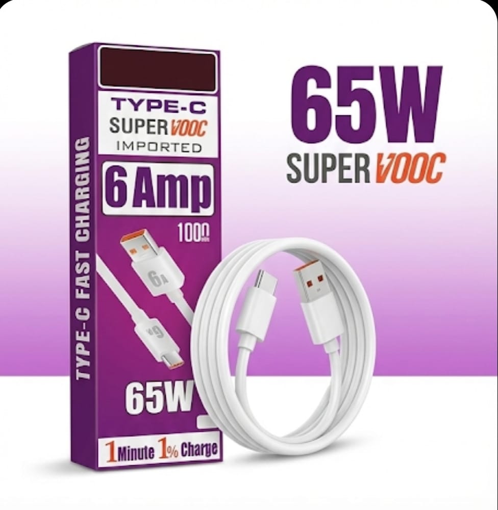 SuperVOOC 6A 65W Type-C Fast Charging Data Cable - Image 3